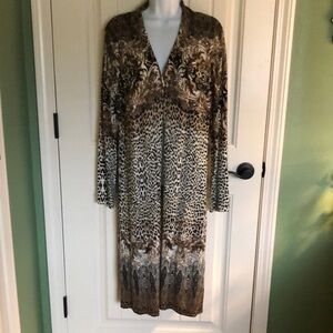 Animal Print Long Cardigan